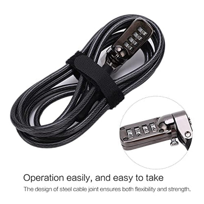 Laptop Cable Lock, Combination Steel Security Cord | Anti Theft Adjustable Strap, Notebooks Projectors Compatible, Office Travel Safe, Physical Deterrent, Hardware Attachment