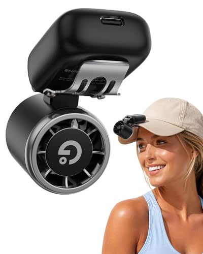 Gaiatop Portable Personal Hat Fan Clip On, 180° Adjustable Mini Clip on Fan | Only 2.4 oz, 3-in-1 Hands-Free Mini Portable Fans, 3-Speed Rechargeable, Outdoor Sports Travel Essentials, Women Men, Black - color: Black