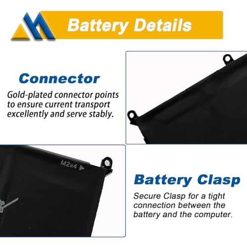 86Wh 69KF2 6-Cell Battery Replacement for Dell XPS 15 9500 9510 9520 G15 5510 5511 5515 5520 5521 Precision G5 G7 G16 M15 R3 R4 R5 R6 R7 M17 R3 R4 Inspiron 7510 7610 7620 P87F P91F 8FCTC 11.4V - size: 11.93*3.32*0.34 inch 69KF2