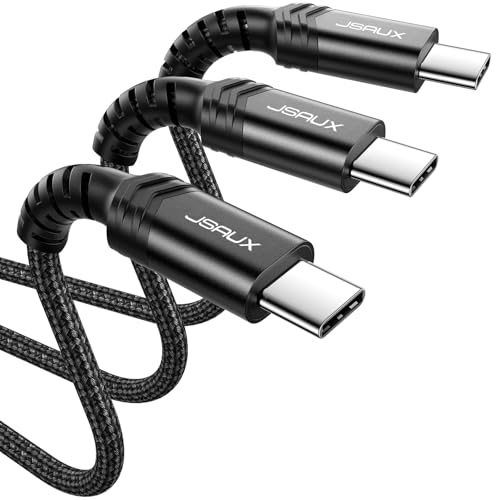 JSAUX 3-Pack USB C to USB C Cable 100W [10ft/6.6ft/3.3ft] Compatible with iPhone 17 Air 16 15 Pro Max Samsung Galaxy S25 S24 CarPlay iPad Pro, Type C to C Charger Cable Fast Charging - Black - color: Black, size: 10FT+6.6FT+3.3FT
