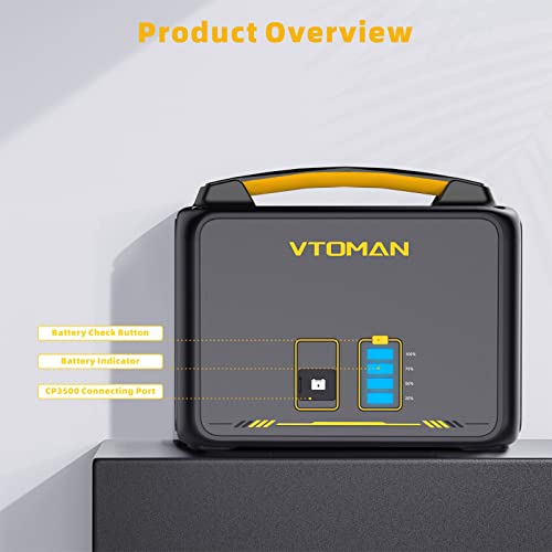 VTOMAN 939Wh Portable Power Station Bundle with Extra Battery & 110W Solar Panel Included - Up to 1200W Solar Power Generator for Home Backup, Off-grid, Road Trip, RV, Camping, Fishing, Emergencies - style: Jump600X+110W+ExtraBattery