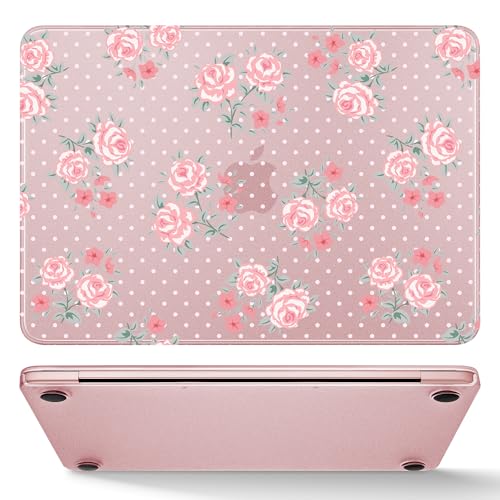 May Chen for MacBook Neo Case 13 inch 2026 | 100% Match Official Color | Pattern Printing, Anti-Crack & Scratch & Fingerprint | Protective Hard Shell Cases Laptop Model A3404 - Polka dot Floral - color: Polka dot floral
