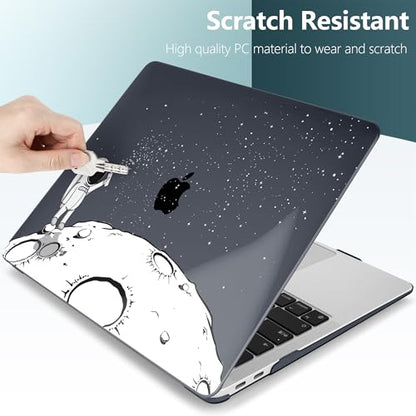 DONGKE Compatible with MacBook Air 13 inch Case 2021 2020 2019 2018 Release A2337 M1 A2179 A1932 with Retina Display & Touch ID, Plastic Hard Shell & Keyboard Cover - Astronaut - color: Astronaut