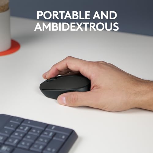 Logitech M170 Compact Ambidextrous 2.4 GHz Wireless Mouse - Black | Ambidextrous mouse with 2.4 GHz USB-A Nano Receiver, Optical Tracking, 12-Months Battery Life, PC, Mac, Laptop compatible - color: Black
