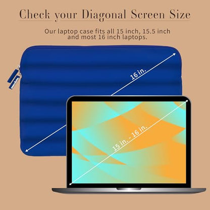 ANECDOTE Laptop Case 15-16 Inch – A Perfect Laptop Sleeve - Compatible with MacBook Air/Pro 15 inch M3 M2 M1 Chip Pro Max 2023-2021 – Fits Well, Made of 100% Nylon with Aesthetic Design (Royal Blue) - color: Royal Blue, size: 15-16 inches