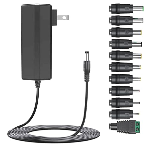 DC15V Power Supply AC Adapter Charger 15V Power Cord AC to DC15Volt 3A 2.5A 2A 1500mA 1000mA 500mA Regulated Switching Power Adapter with 11 Plug Tips for Massage Gun Monitor Display (DC15V~3A) - color: 3A, size: DC15V