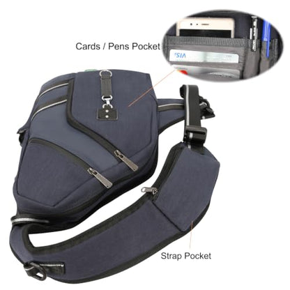 Large Sling Bag Laptop Backpack Cross Body Messenger Bag Shoulder Travel Rucksack (B-Navy) - color: B-navy