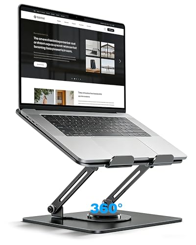 360° Rotating Laptop Stand for Desk,Adjustable Notebook Riser | Ergonomic, Height Adjustable,Hollow out Heat Dissipation Stable Structure for 10-16 Inch Laptop Macbook Notebook