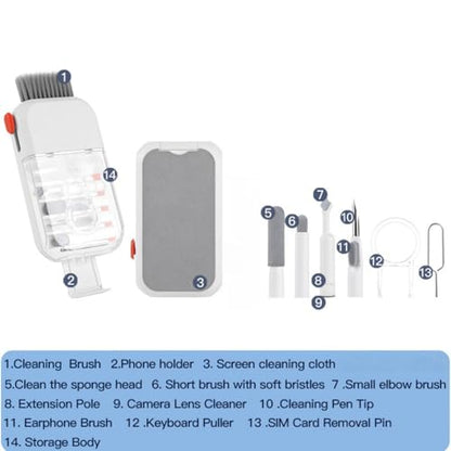 Keyboard Cleaner Laptop Cleaning Kit, 14 in 1 Portable Electronics Brush Tool for Tablet PC Camera Lens Earbuds Monitor