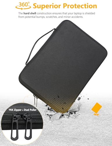 HYZUO 17-17.3 Inch Hard Shell Laptop Case Sleeve, Black | for 17" 17.3" HP/Dell/ASUS/Acer/Lenovo/LG/Toshiba/MSI Gaming Laptop/Razer Blade 17/18, Notebook Protective Cover Men Women - color: Black, size: 17-17.3 Inch