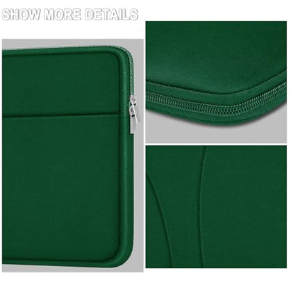 14 inch Laptop Sleeve, Traveling Laptop Case with Zippered Pocket, Shockproof Protective Carrying Briefcase Computer Bag for 14" MacBook Air/Pro, HP, Dell, Lenovo, Acer, Dark Green - color: Dark Green, size: 14 inch