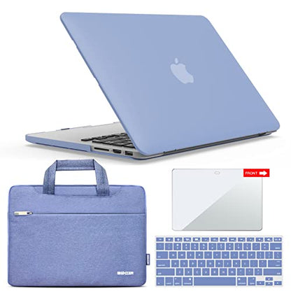 IBENZER Compatible with MacBook Pro 13 Inch Case 2015 2014 2013 end 2012 A1502 A1425, Hard Shell Case with Bag & Keyboard Cover & Screen Film for Old Version Mac Pro 13, Serenity Blue, R13-SRL+3SP - color: Serenity Blue