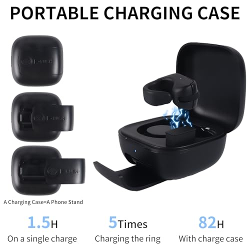 Scrolling Ring,Mini Air Finger Ring Mouse with Touchpad,Bluetooth/2.4G Wireless Rechargeable Finger Scroller for iPhone/Android/PC/Tablet,Remote Control with Charging Case for Tiktok/Camera/Video