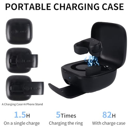 Scrolling Ring,Mini Air Finger Ring Mouse with Touchpad,Bluetooth/2.4G Wireless Rechargeable Finger Scroller for iPhone/Android/PC/Tablet,Remote Control with Charging Case for Tiktok/Camera/Video
