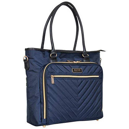 Kenneth Cole REACTION Chelsea Quilted Chevron 15" Laptop & Tablet Business Tote with Removable Shoulder Strap - color: Navy