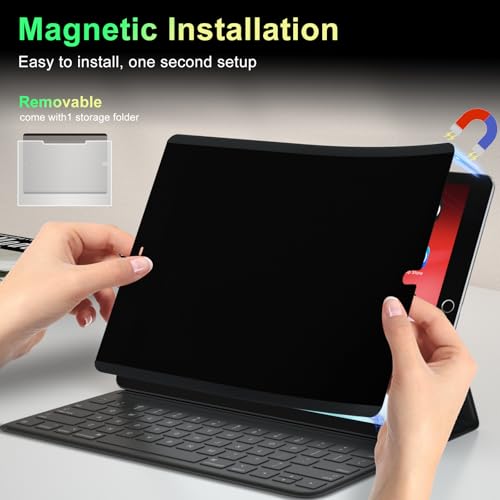 360°Magnetic Privacy Screen for iPad 9th/8th/7th Generation (10.2Inch,2019/2020/2021), Removable Anti Blue Light Glare Spy Private Filter, High Sensitive Bubble-Free Screen Protector | (10.2Inch,2019/2020/2021), Removable Anti Blue Light Glare Spy Private