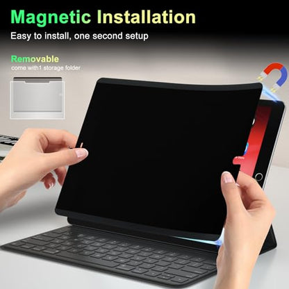 360°Magnetic Privacy Screen for iPad 9th/8th/7th Generation (10.2Inch,2019/2020/2021), Removable Anti Blue Light Glare Spy Private Filter, High Sensitive Bubble-Free Screen Protector | (10.2Inch,2019/2020/2021), Removable Anti Blue Light Glare Spy Private