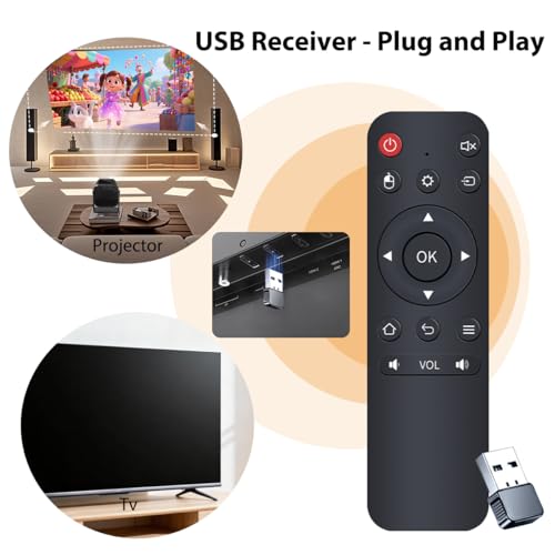 Universal USB Remote Control, Plug & Play Media Remote for PC, Laptop, Smart TV, Windows, Mac, HTPC, PowerPoint Presentation, Music & Video Playback