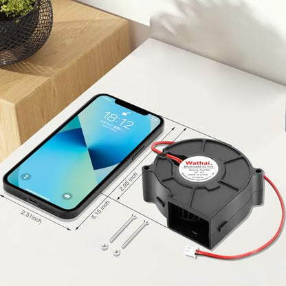 Wathai 7530 DC 12V Centrifugal Blower Cooling Fan 12 Volt 2Pin Dual Ball | DC Centrifugal Fan 2pin for Amplifier RV Fridge Computer Case Ventilation or Project Replacement Part kit - style: 12V 2Pin Ball
