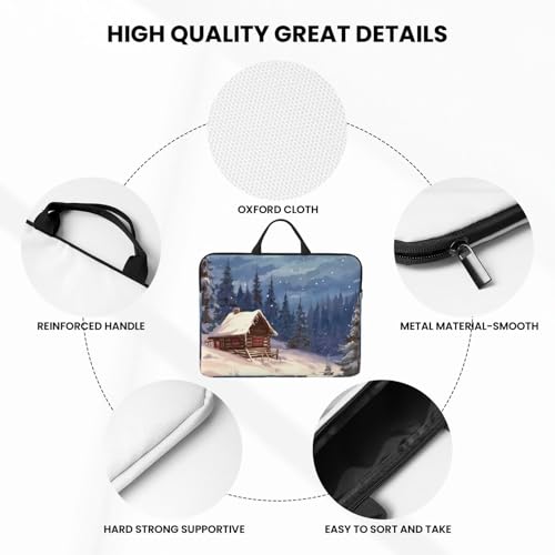 14 inch Laptop Sleeve with Handle Shockproof Laptop Bag Waterproof Computer Cover Bag Cabin in The Woods Briefcase
