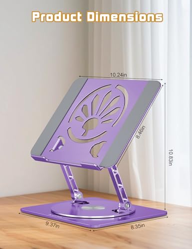 Adjustable Laptop Stand for Desk-360° Rotating Foldable Laptop Holder Ergonomic Laptop Riser for MacBook Pro/Air Dell HP Lenovo Notebook up to 16",Purple - color: Purple