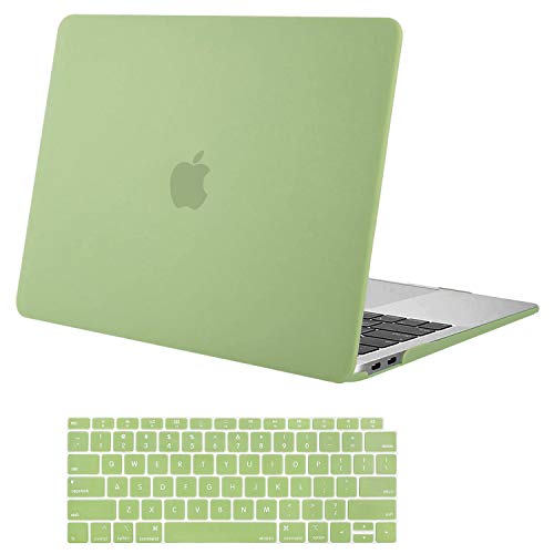 MOSISO Compatible with MacBook Air 13 inch Case M1 2021 2020 2019 2018 Release A2337 A2179 A1932 Touch ID, Plastic Hard Shell Cover&Keyboard Cover for MacBook Air 13.3 inch Case M1, Avocado Green - color: Avocado Green