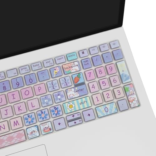 Cute Keyboard Cover for Dell Inspiron 15 3000 5000 7000 3510 3511 3515 3525 3530 3535 5510 5515 5518 7510 15.6", Inspiron 16 7610, Vostro 15 3510 5510 5515, Latitude 3520, Cute Bunny - color: Cute Bunny