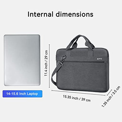 Voova Laptop Bag 15.6 Inch, 360° Protective Laptop Case Sleeve Compatible with MacBook Air 15 M2/M3/M4, MacBook Pro 15/16, 15-16” Lenovo Dell Hp, Waterproof Computer Bag Slim Briefcase, Grey - color: Grey, size: 14-15.6 inch