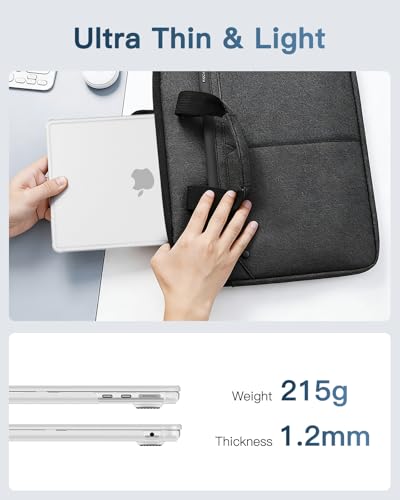 Fintie Matte Case for MacBook Air 13.6 Inch 2026-2022, Frost Clear | M5 M4 M3 M2 A3449 A3240 A2681 A3113, Anti-Scratch, Fingerprint Resistant, TPU Bumper, Hard Shell Cover - color: Frost Clear