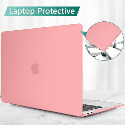 May Chen Compatible with New MacBook Air 13 inch Case 2021 2020 2019 2018 Release, Plastic Hard Shell with Keyboard Case for MacBook Air 13 inch with Retina Dispaly Fits Touch ID, Matte Pink - color: Pink