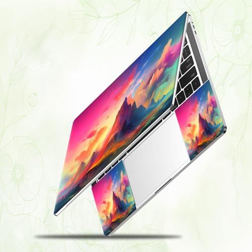 Laptop Skin Sticker Decal, Universal Reusable Vinyl Laptop Cover for 12" 13" 13.3" 14" 15" 15.4" 15.6" Notebook PC, Waterproof Scratch-Resistant with 2 Wrist Pads, Easy to Apply & Remove,Art Mountains - color: Art Mountains