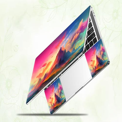 Laptop Skin Sticker Decal, Universal Reusable Vinyl Laptop Cover for 12" 13" 13.3" 14" 15" 15.4" 15.6" Notebook PC, Waterproof Scratch-Resistant with 2 Wrist Pads, Easy to Apply & Remove,Art Mountains - color: Art Mountains