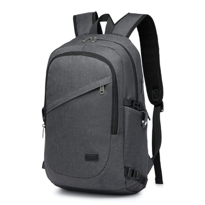 Kono Travel Laptop Backpack with USB Charging Port, Business Anti Theft Slim Sturdy Personal Item Bag, Water Resistant College Computer Daypack for Men & Women Fits 15.6 Inch Notebook, Dark Grey - color: Dark Grey