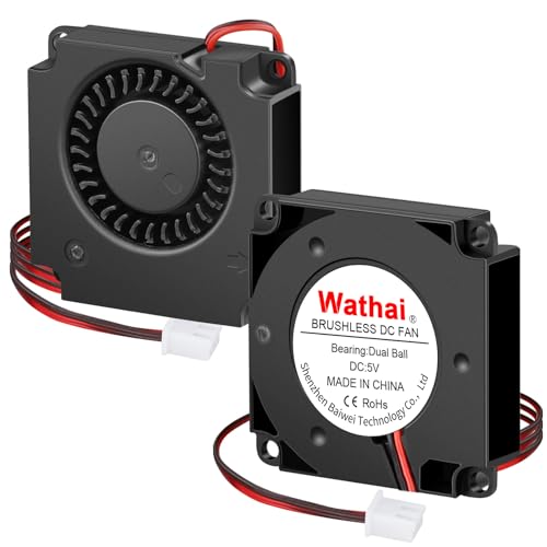 2Packs Wathai DC Blower Fan 4010 Radial Cooling Fan 5V 2 Pin DC 40mm x 10mm Dual Ball - size: 40x10mm (5V Ball)
