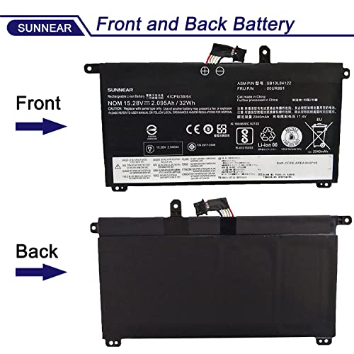 00UR891 SB10L84122 Battery Replacement for Lenovo ThinkPad T570 T580 P51S P52S ytpe 20H9 20HA 20JX 20JW 20L9 20LA Series internal battery 00UR890 01AV493 00UR892 SB10L84123 SB10L84121 32Wh 2095mAh - size: 8.74*5.2*1.26 inches 00UR891