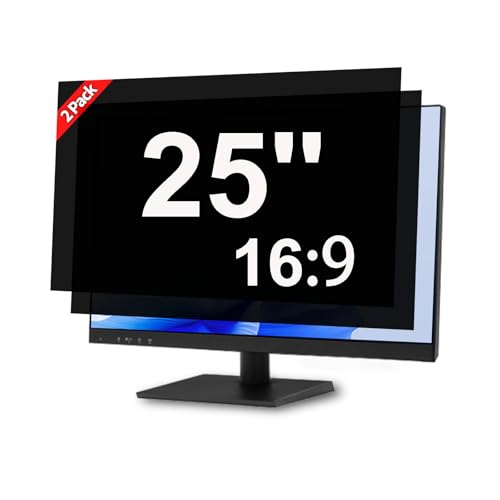 [2 Pack] 25 Inch Computer Monitor Privacy Screen, Anti Glare Filter | 25 Inch 16:9 Privacy Screen Protector With Anti-Glare Filter, Blue Light Filtering For Computer Monitors. - size: 25.0 Inch Widescreen (16:9)