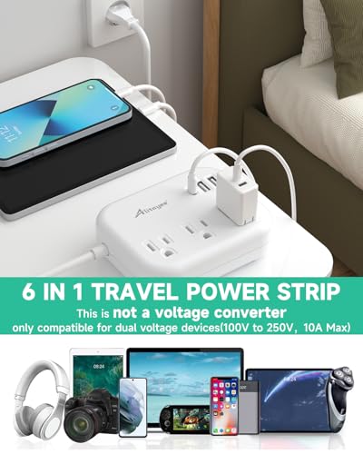 Alitayee European Travel Plug Adapter,EU/UK/US Travel Power Strip 3 USB 3FT | International Universal Travel Plug Adapter,3 Outlets,3 USB Ports,3ft Extension Cord ,EU UK Italy Spain France Germany Cruise - style: 15W-3FT-EU/UK/US Plug
