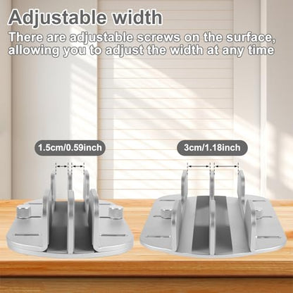 Vertical Laptop Stand Holder Double Slot Vertical Laptop Stand Adjustable Width Laptop Desk Stand Non Slip Laptop Stand Organizer Space Saving Laptop Holder for Home Office(silver)