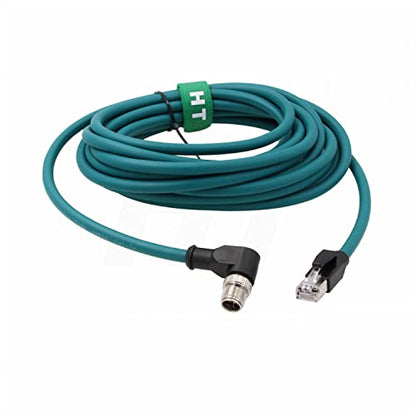 Right Angle M12 Ethernet 8 Pin X-Code RJ45 Cable for Datalogic Matrix 220 320 Reader IV3 Cognex IS8000 DM470 Vision Camera Sensor Reader 5M - size: 5m