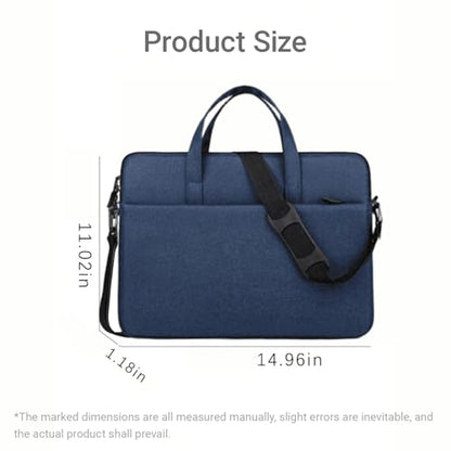 14.96" Water-Resistant Messenger & Shoulder Bag - Protective Laptop Case for 1 Zipper Pockets - color: Blue