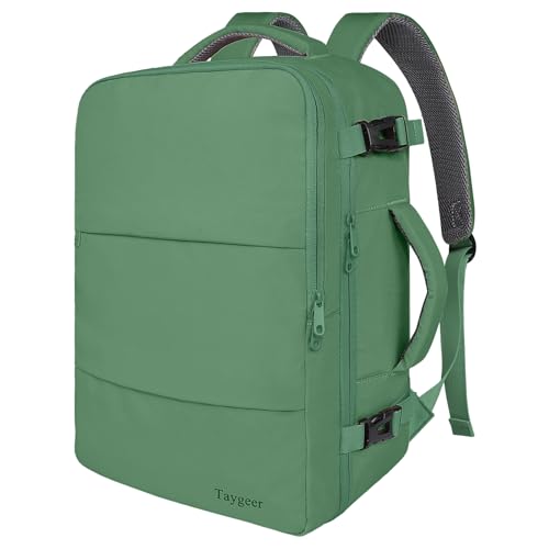 Taygeer Travel Backpack for Women Men, Airline Approved Carry On Backpack | 40L TSA Friendly Daypack with 17.3 inch Laptop Compartment, Backpack for Business Hiking Travel, Peridot Green - color: Peridotgreen, size: X-Large