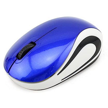 Wireless Mini Mouse, Blue, 1000 DPI, USB Receiver, Smooth Surface, Easy to Carry - color: Blue
