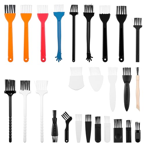 25 Pcs Mini Keyboard Cleaning Brushes Kit Electronic Dust Clean Brush Small Anti Static Cleaning Brush with PP Handle for Computer Motherboard Keyboard Camera Small Space