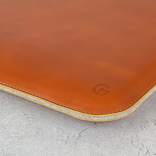 Casemade Real Leather Laptop Sleeve for MacBook Pro & Air Fits 13, 14, 15 & 16 Inch - Genuine Full Grain Leather with Soft Wool Lining (16 inch - Pro M1/M2/M3/M4/M5) - color: Tan, size: 16" Pro M1-M5