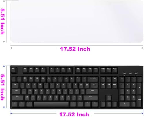 2 Pack Universal Keyboard Cover for Standard Size PC Computer Desktop Keyboards, Clear Waterproof Anti-Dust Silicone Keyboard Protector Cover Skin (Size: 17.52" x 5.51")