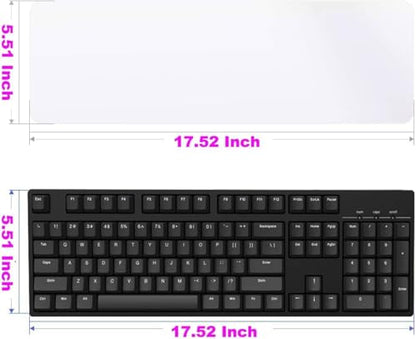 2 Pack Universal Keyboard Cover for Standard Size PC Computer Desktop Keyboards, Clear Waterproof Anti-Dust Silicone Keyboard Protector Cover Skin (Size: 17.52" x 5.51")