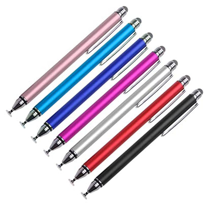 BoxWave Stylus Pen Compatible with TEAMSable Android POS Terminal (7 in) - DualTip Capacitive Stylus, Fiber Tip Disc Tip Capacitive Stylus Pen - Metallic Silver