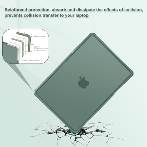 MOSISO Compatible with MacBook Air 13 inch Case M5 M4 M3 M2, Emerald Green | 4 in 1 Kit Anti-Crack Hard Shell with Kickstand for MacBook Air 13.6 inch Case 2026-2022 A3449 A3240 A3113 A2681 - color: Emerald Green