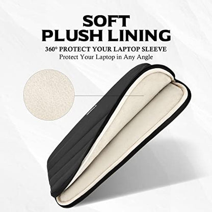 Bagasin 13.3 14 Inch Puffy Laptop Sleeve Case for MacBook Pro 14 | Compatible with MacBook Pro 14 M1-M5 2026, Fits HP Dell ASUS Lenovo 13.3-14 inch notebooks - color: Black, size: 13-13,3