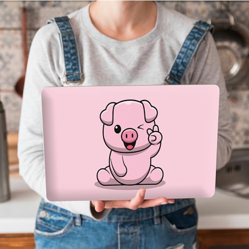 Universal Laptop Skin Sticker with 2 Wrist Pad Skins, Waterproof Scratch Resistant Vinyl Laptop Cover Decal, Cut to Fit for 11–15.6 Inch MacBook HP Dell Lenovo, Pink Pig - color: Pink Pig
